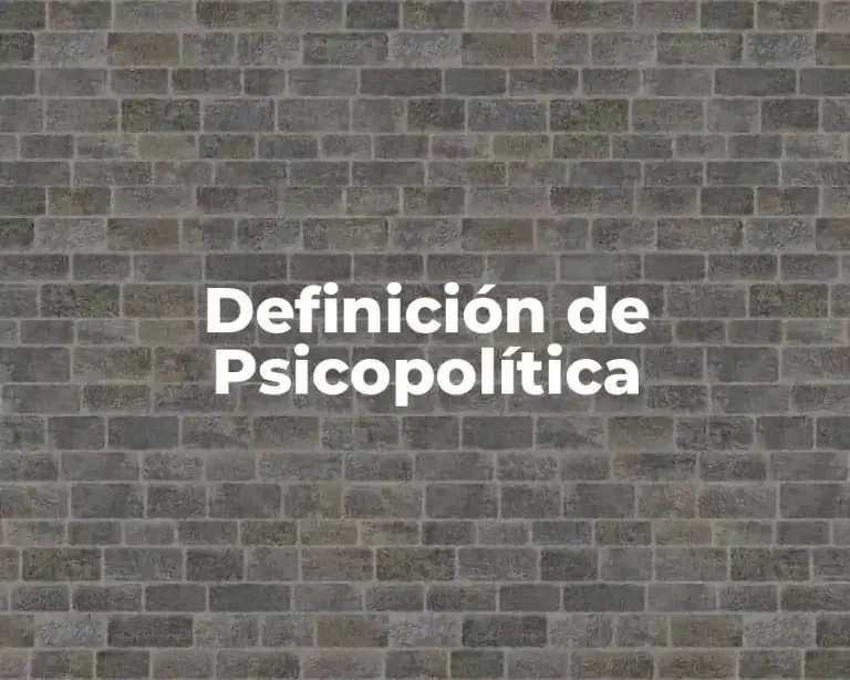 Definición de Psicopolítica