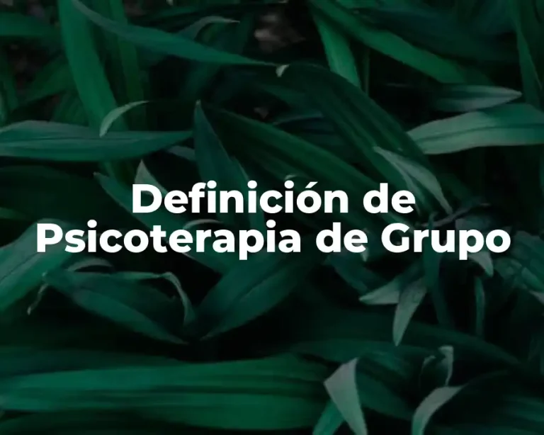 Definición de Psicoterapia de Grupo