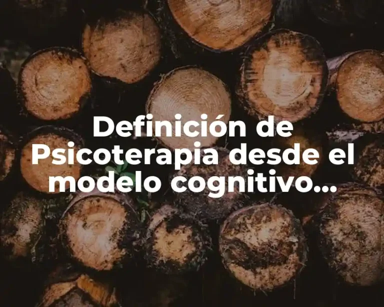 Definición de Psicoterapia desde el modelo cognitivo conductual