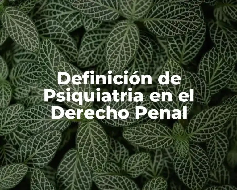 Definición de Psiquiatria en el Derecho Penal