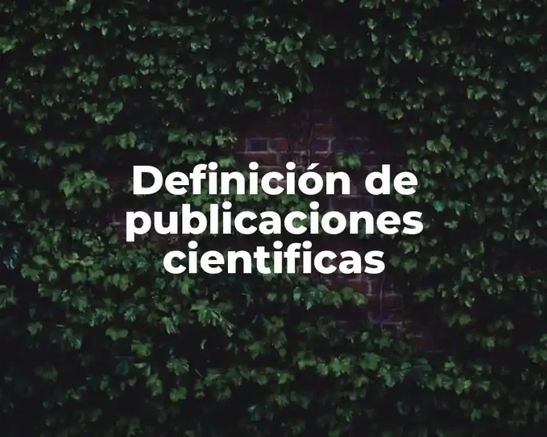 Definición de publicaciones cientificas