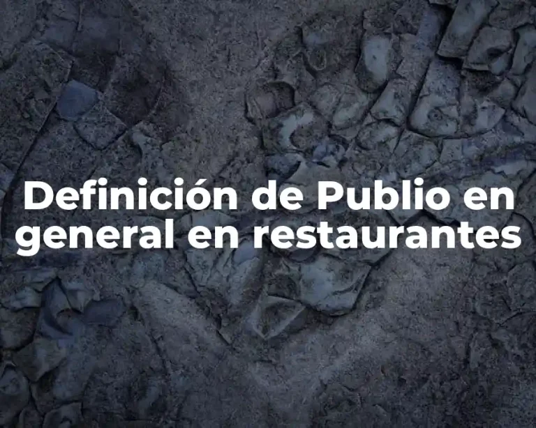 Definición de Publio en general en restaurantes
