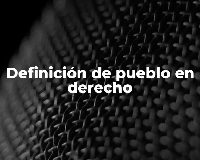 Definición de pueblo en derecho