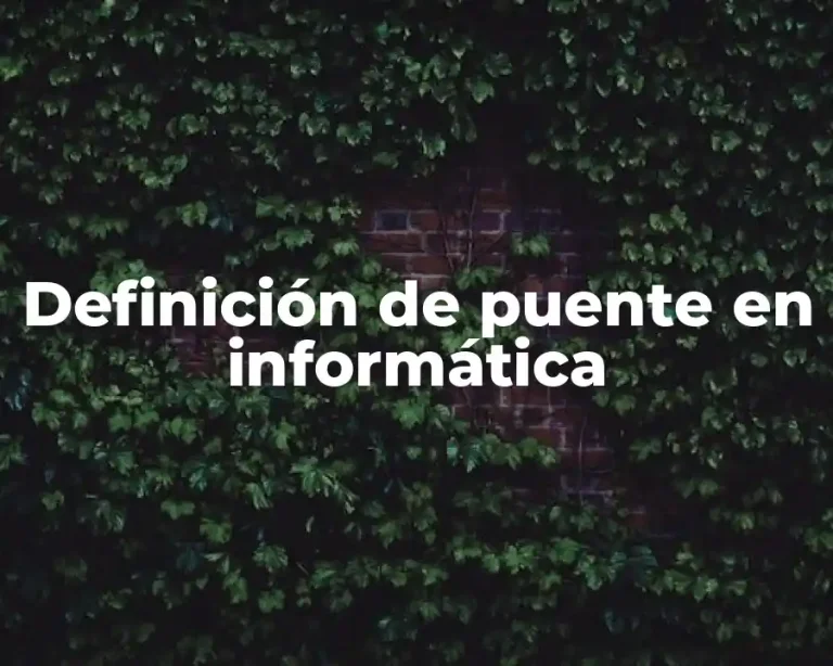 Definición de puente en informática