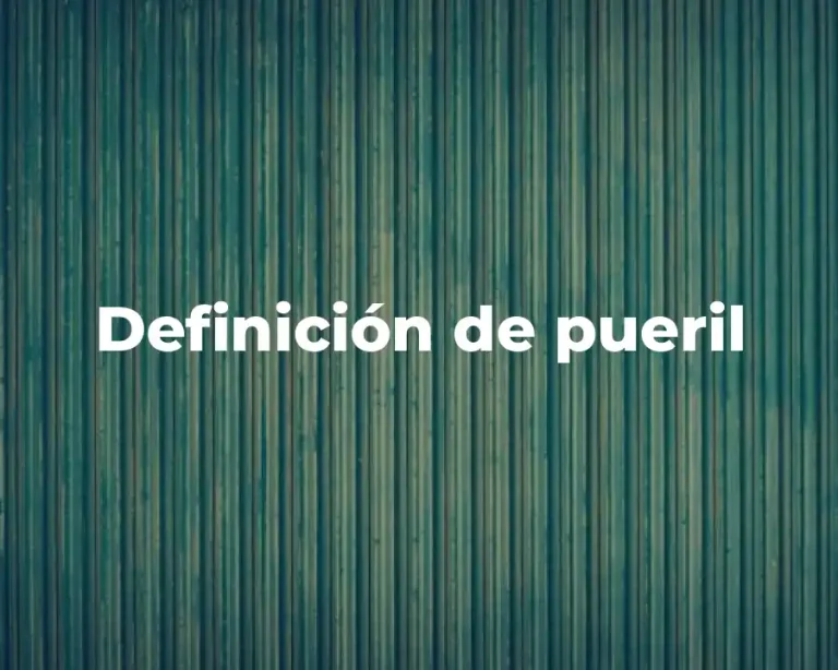 Definición de pueril