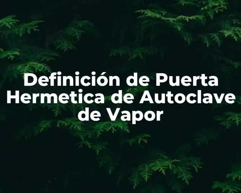 Definición de Puerta Hermetica de Autoclave de Vapor
