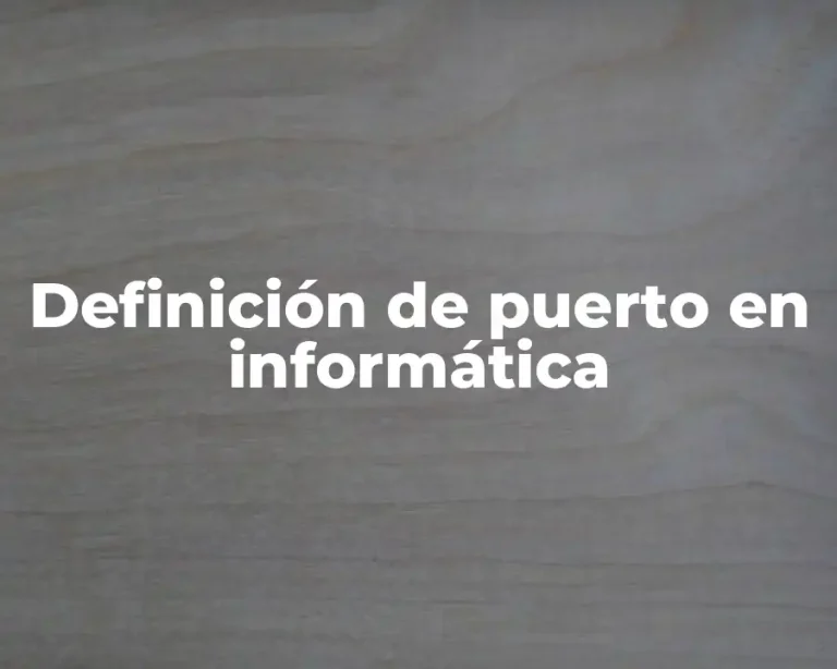 Definición de puerto en informática