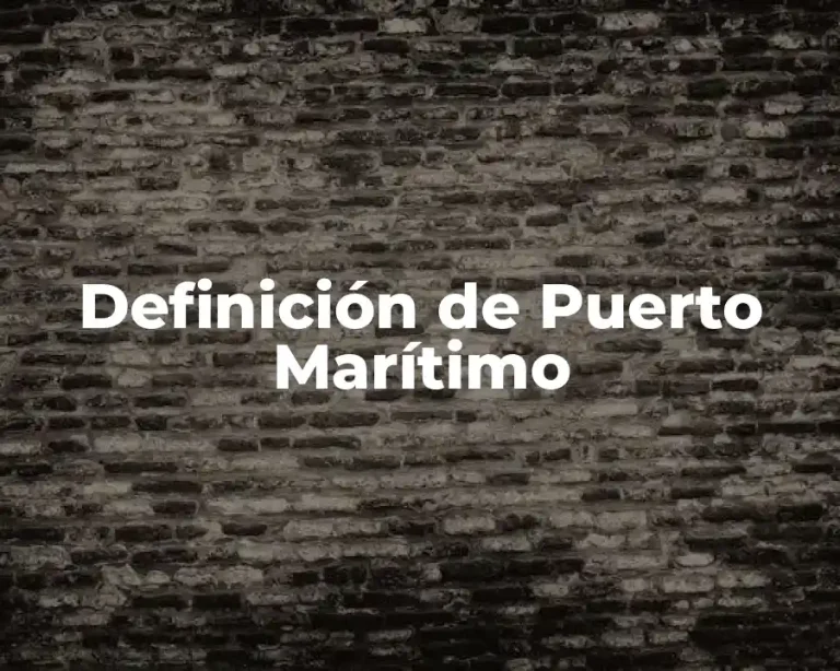 Definición de Puerto Marítimo