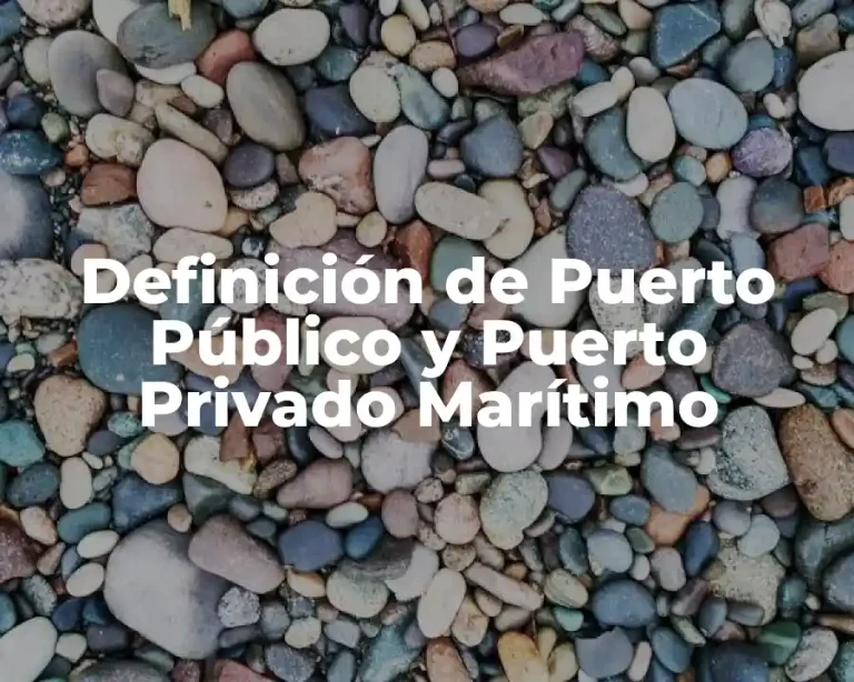 Definición de Puerto Público y Puerto Privado Marítimo
