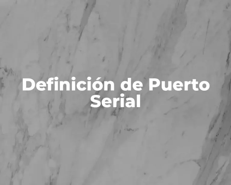 Definición de Puerto Serial