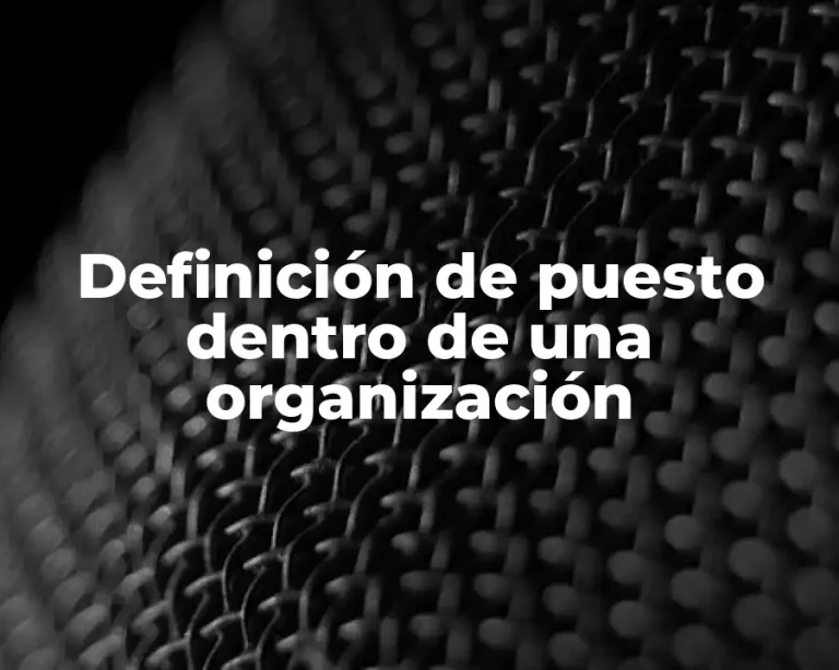 Definición de puesto dentro de una organización