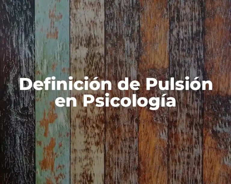 Definición de Pulsión en Psicología