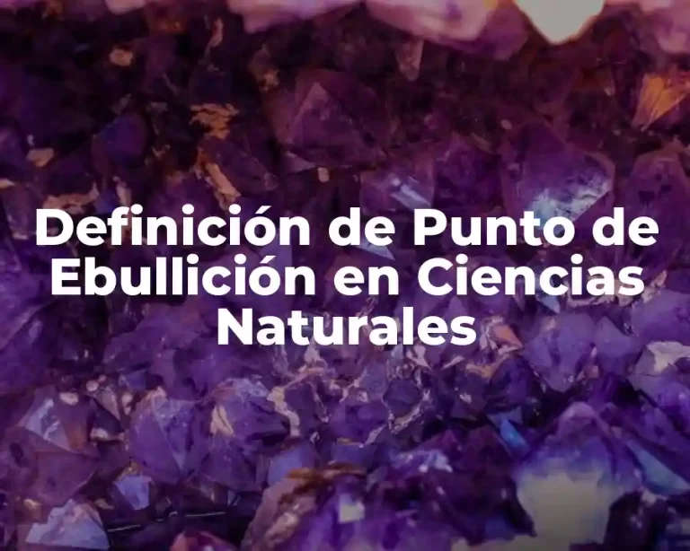 Definición de Punto de Ebullición en Ciencias Naturales
