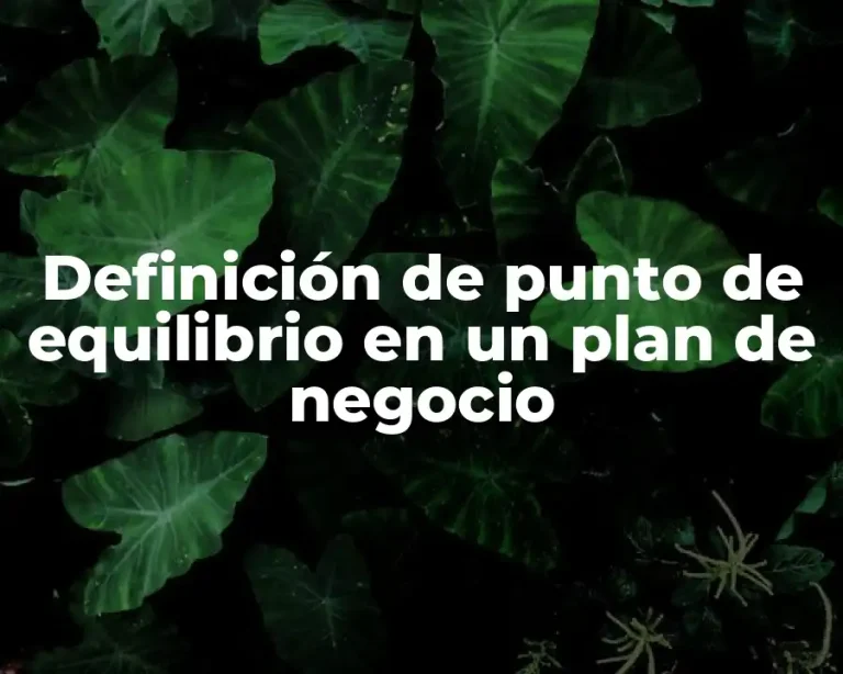 Definición de punto de equilibrio en un plan de negocio