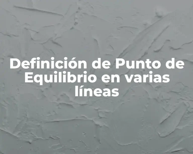 Definición de Punto de Equilibrio en varias líneas