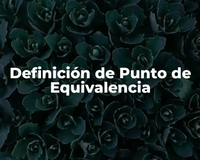 Definición de Punto de Equivalencia