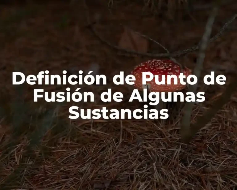 Definición de Punto de Fusión de Algunas Sustancias