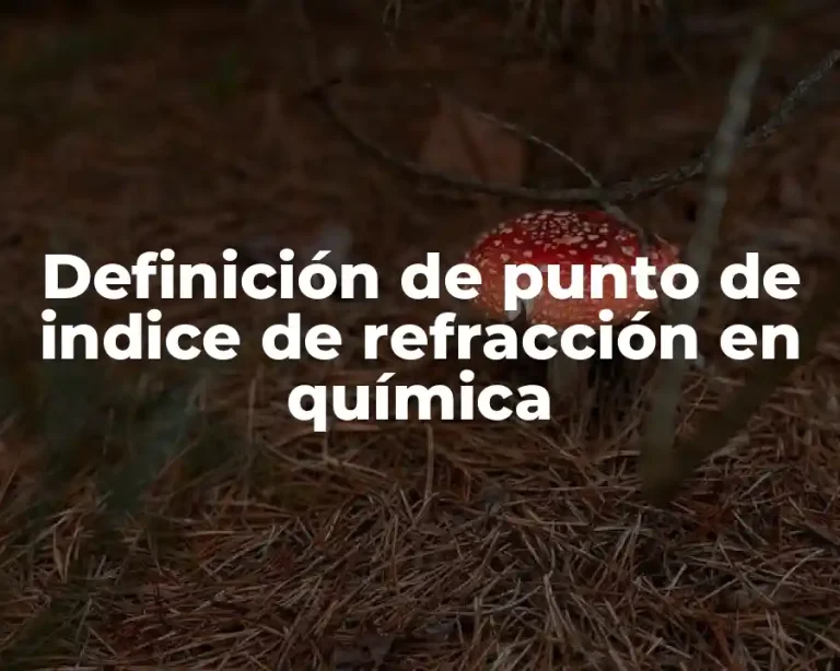Definición de punto de indice de refracción en química