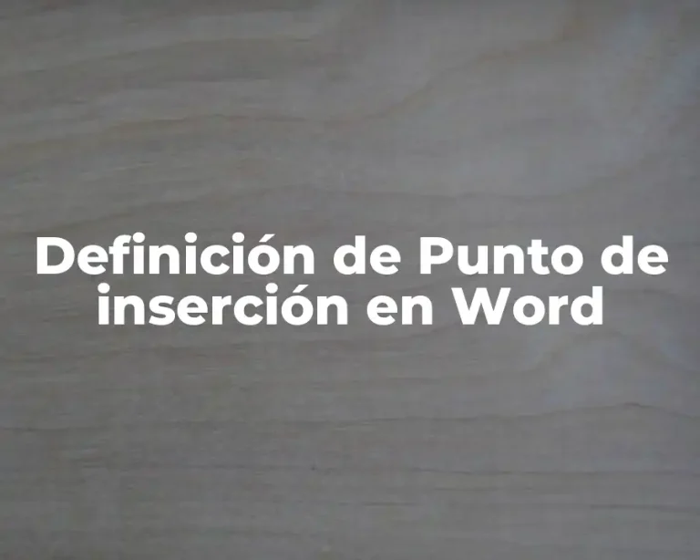 Definición de Punto de inserción en Word