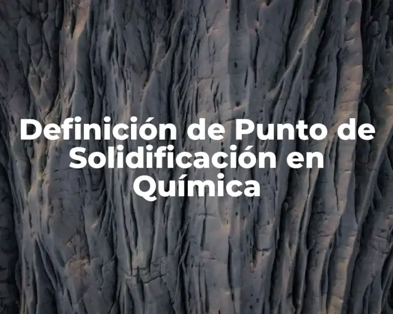 Definición de Punto de Solidificación en Química