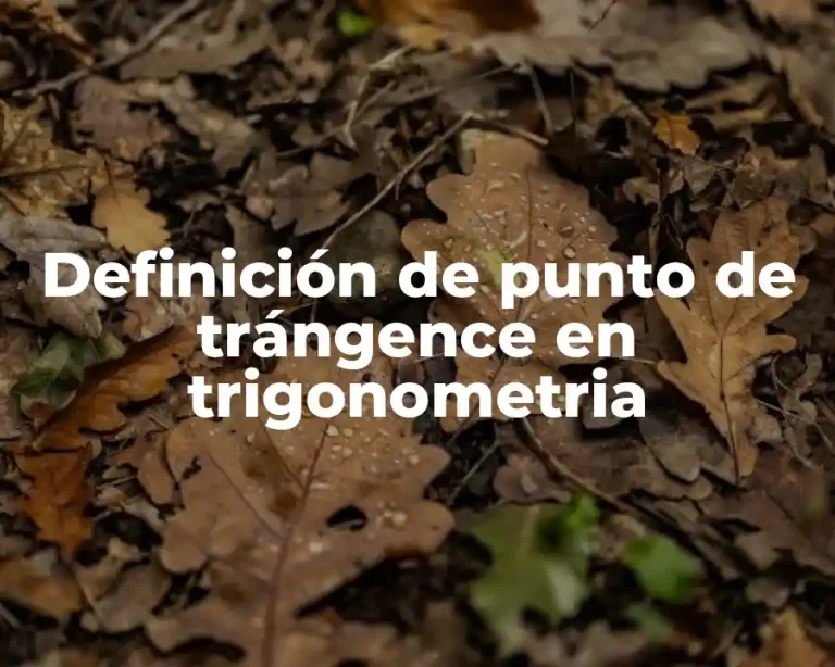Definición de punto de trángence en trigonometria