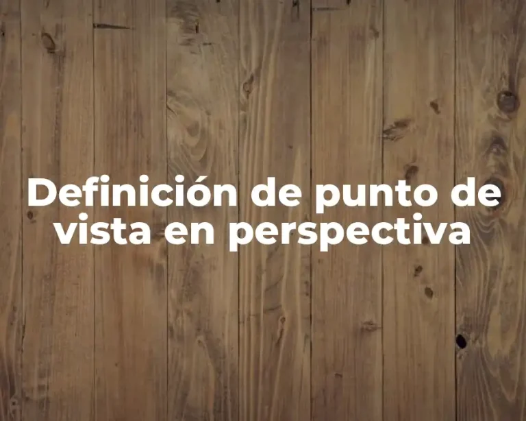 Definición de punto de vista en perspectiva