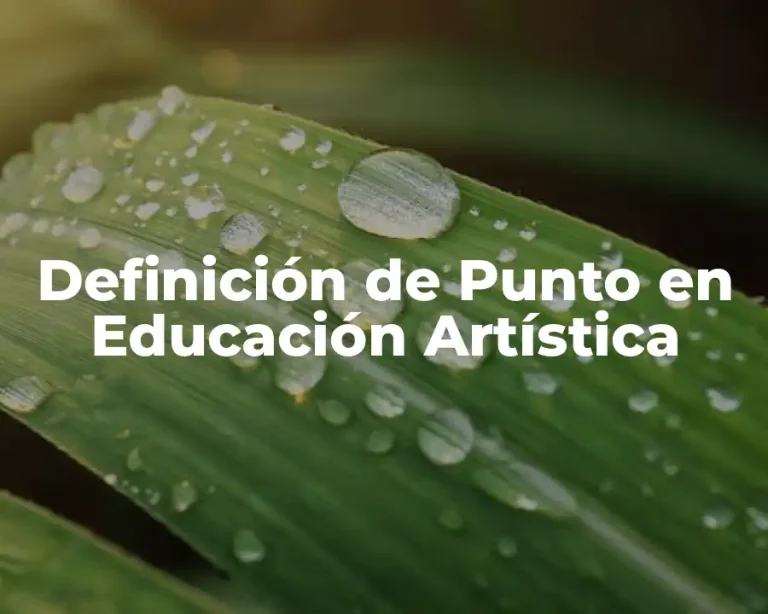 Definición de Punto en Educación Artística