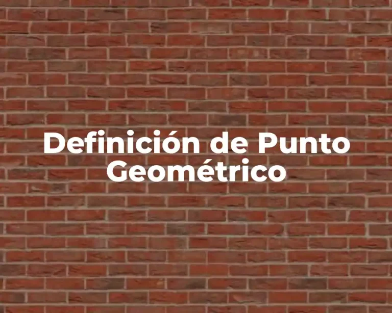 Definición de Punto Geométrico