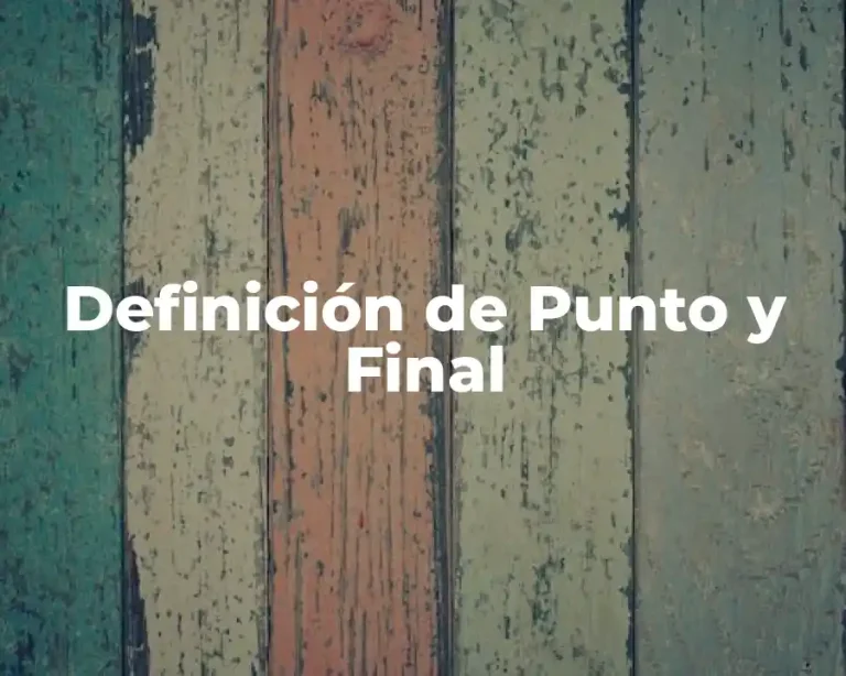 Definición de Punto y Final