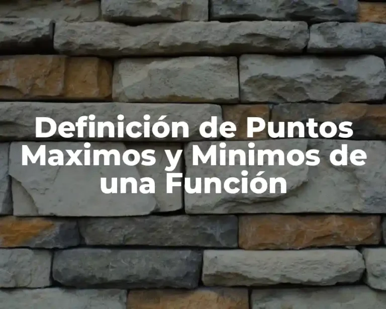 Definición de Puntos Maximos y Minimos de una Función