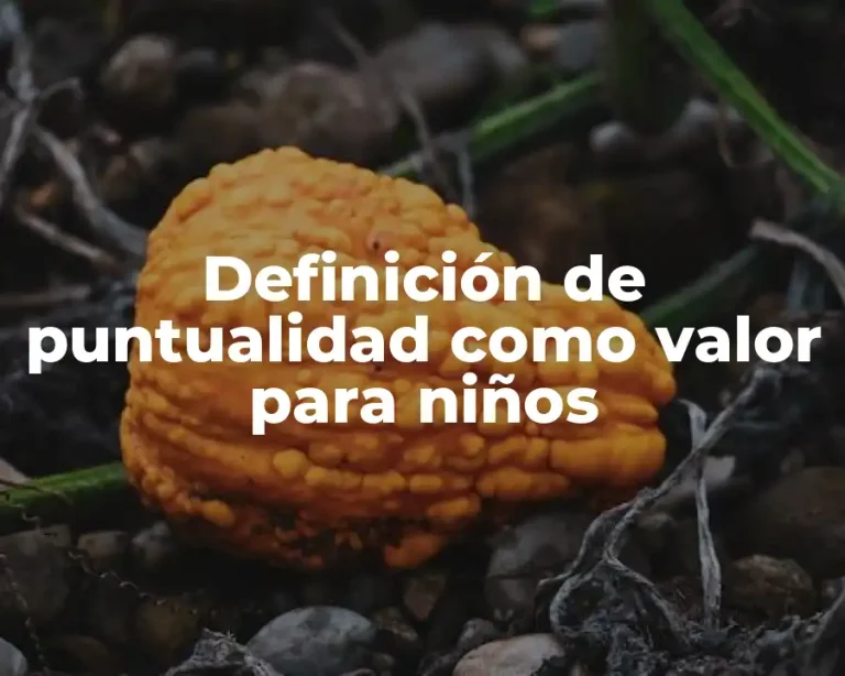 Definición de puntualidad como valor para niños