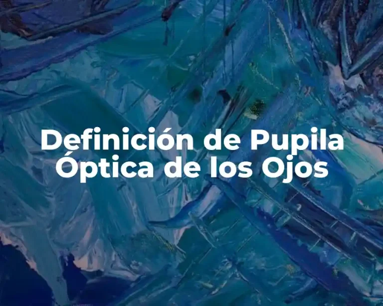 Definición de Pupila Óptica de los Ojos