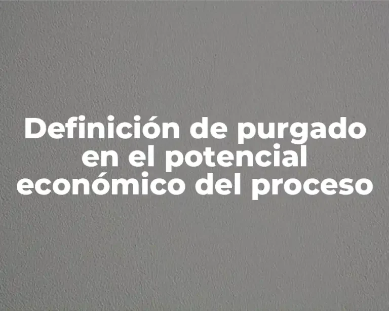 Definición de purgado en el potencial económico del proceso