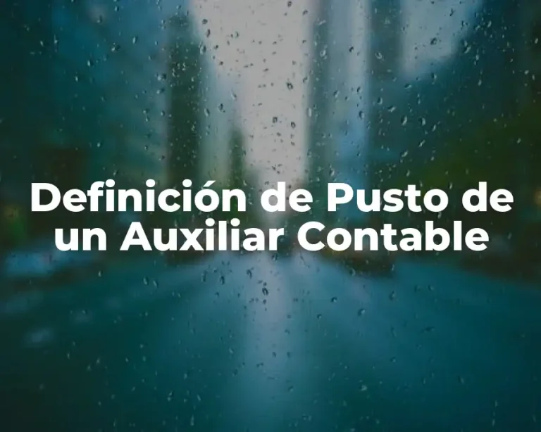 Definición de Pusto de un Auxiliar Contable