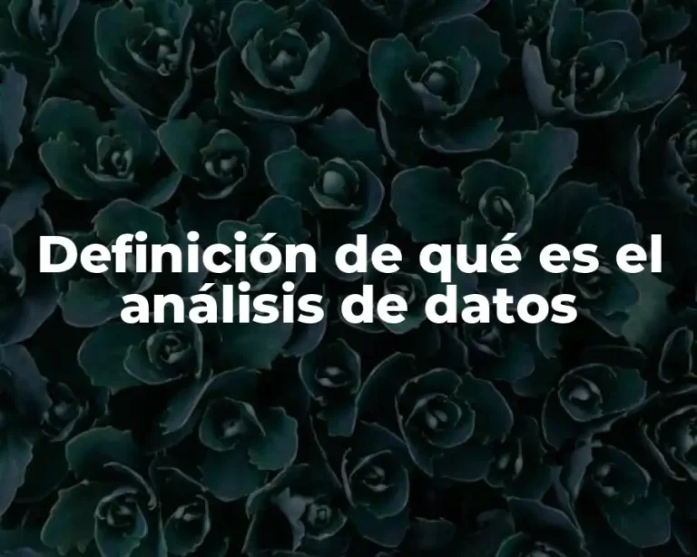 Definición de qué es el análisis de datos