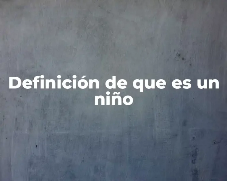 Definición de que es un niño