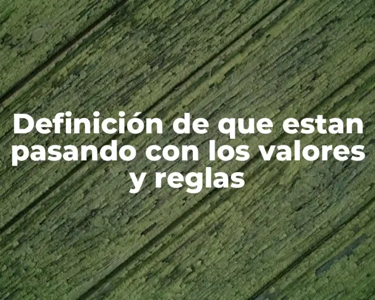 Definición de que estan pasando con los valores y reglas