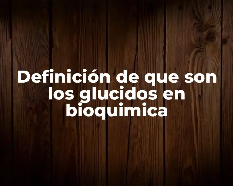Definición de que son los glucidos en bioquimica
