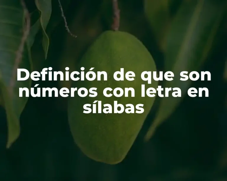 Definición de que son números con letra en sílabas