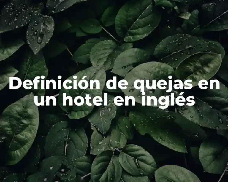 Definición de quejas en un hotel en inglés