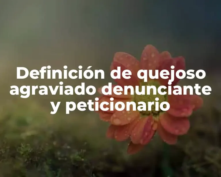 Definición de quejoso agraviado denunciante y peticionario