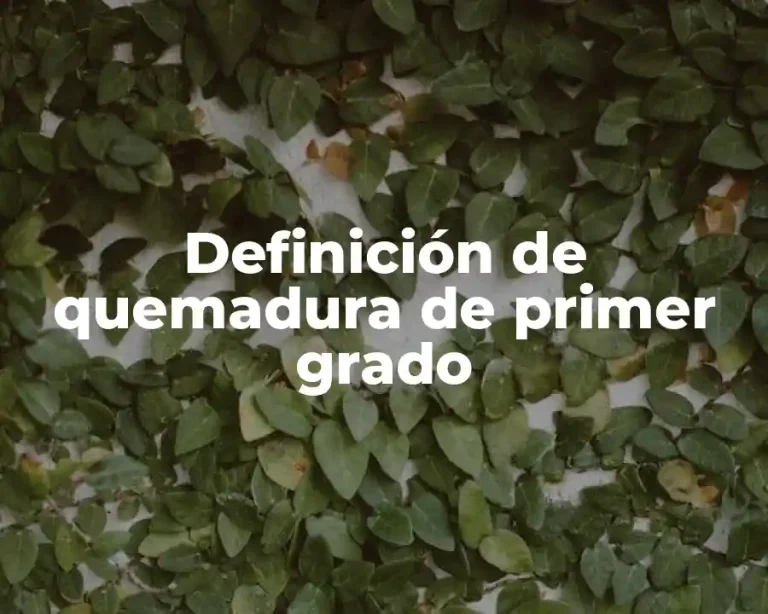 Definición de quemadura de primer grado