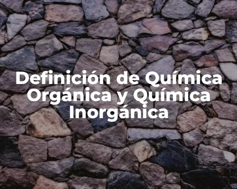 Definición de Química Orgánica y Química Inorgánica
