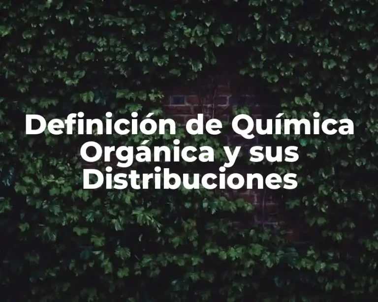 Definición de Química Orgánica y sus Distribuciones