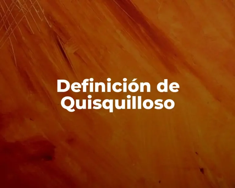 Definición de Quisquilloso
