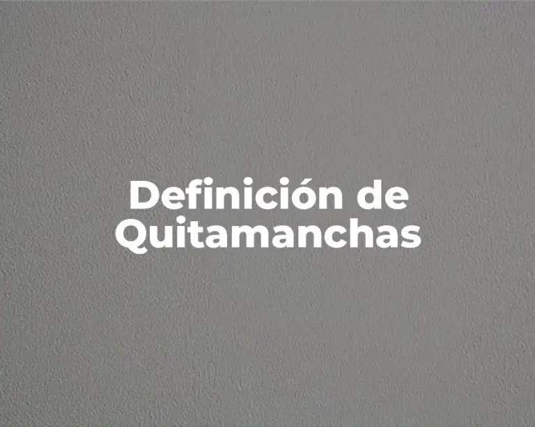 Definición de Quitamanchas