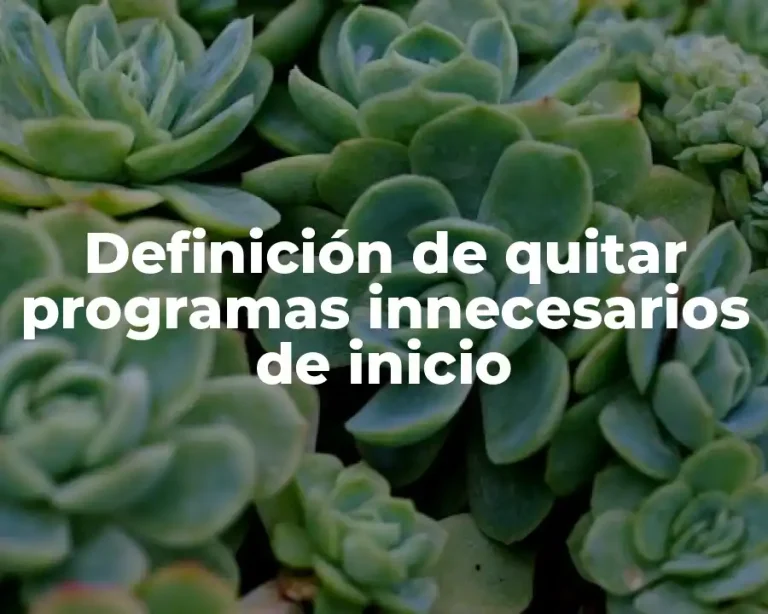 Definición de quitar programas innecesarios de inicio