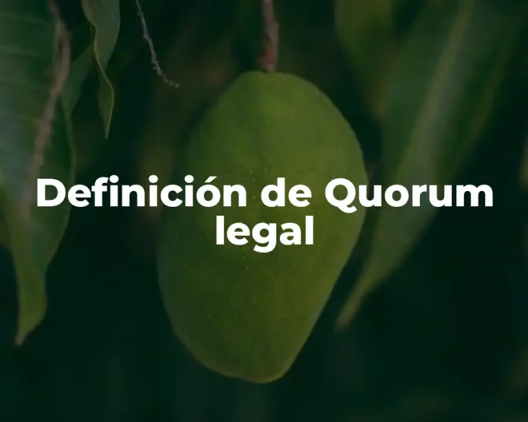 Definición de Quorum legal