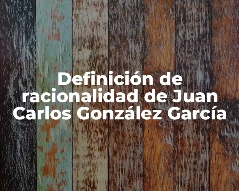 Definición de racionalidad de Juan Carlos González García