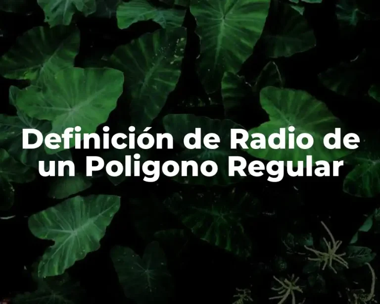 Definición de Radio de un Poligono Regular
